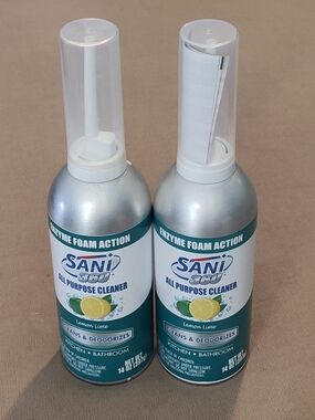 NWT! 2- SANI 360° Enzyme Foam All Purpose Cleaner - Lemon Lime 14oz